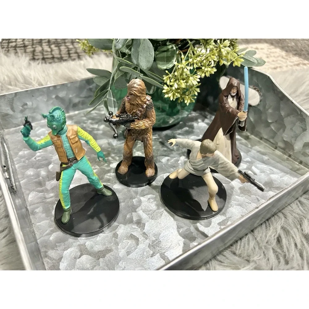 Disney Store STAR WARS Cake Topper Figures Obi Wan Greedo‎ Chewbacca & Skywalker